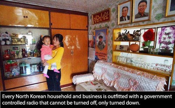 north korea fact - Every North Korean household and business is outfitted with a government controlled radio that cannot be turned off, only turned down.