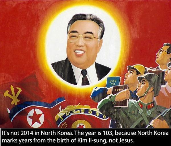 kim il sung birthday - Wa It's not 2014 in North Korea. The year is 103, because North Korea marks years from the birth of Kim Ilsung, not Jesus.