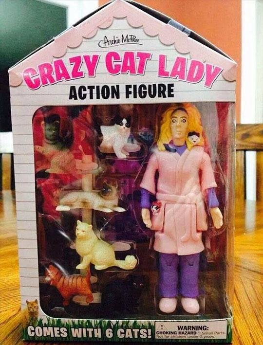 crazy cat lady starter kit - Archie Merrel Erazy Cat Lady Action Figure Warning Comes With 6 Cats! Choking HO3