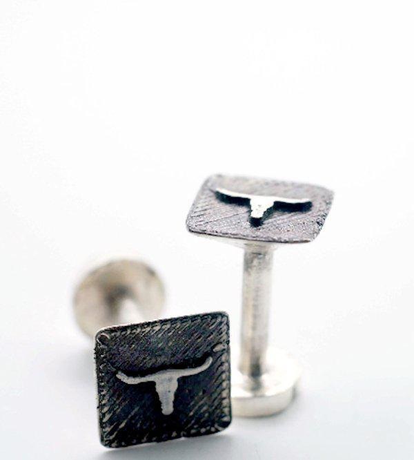 Longhorn Silver Cufflinks – $105
These cufflinks will show your Texas pride, but more so, add a match you can brand whatever crappy steak you get served at a wedding.