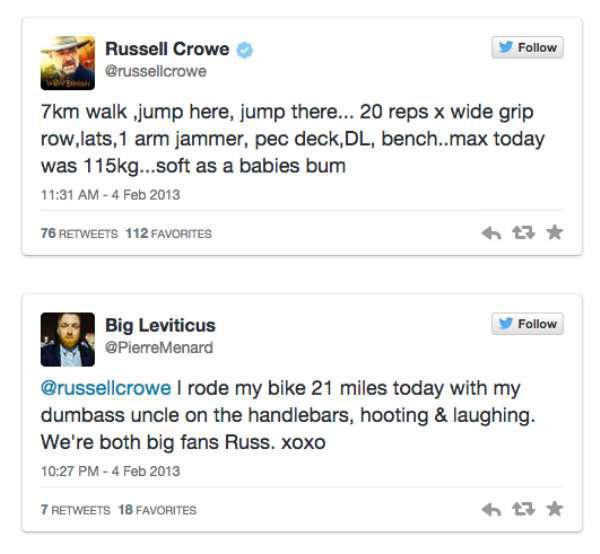 Guy Trolls Russel Crowe