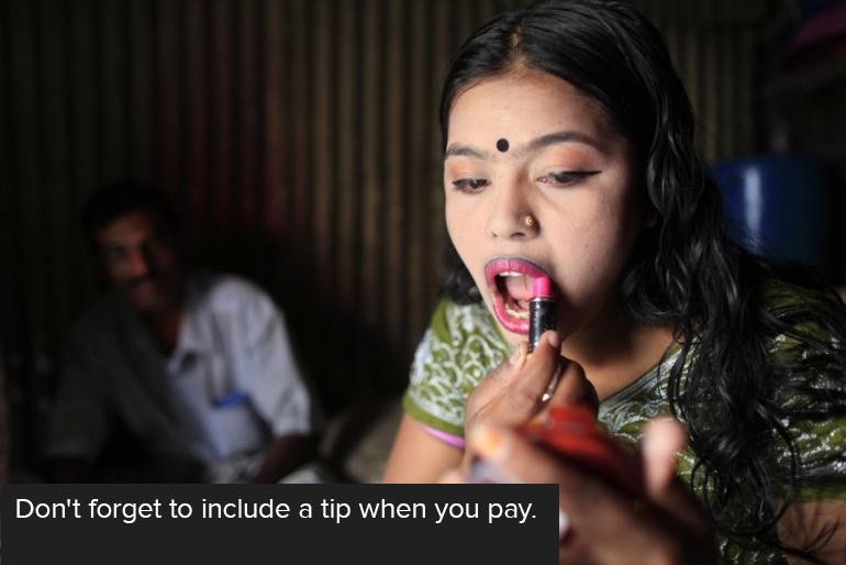 prostitute in india - Don't forget to include a tip when you pay.