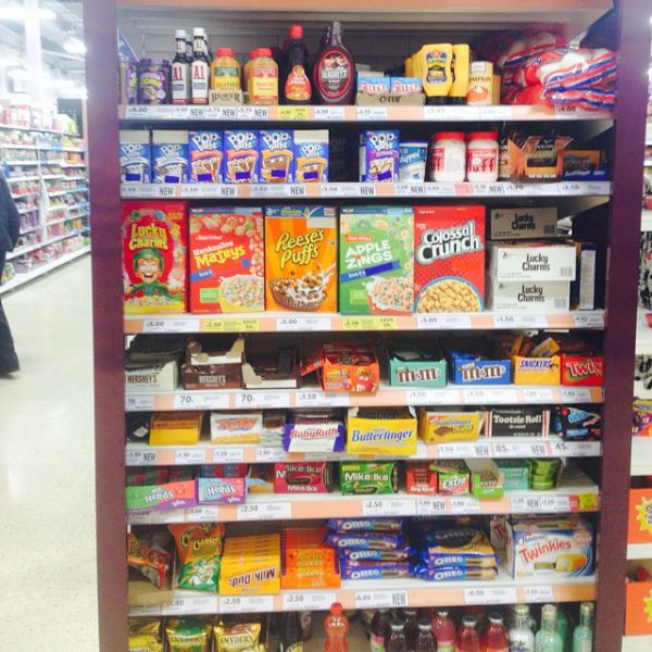 The American section at a London supermarket