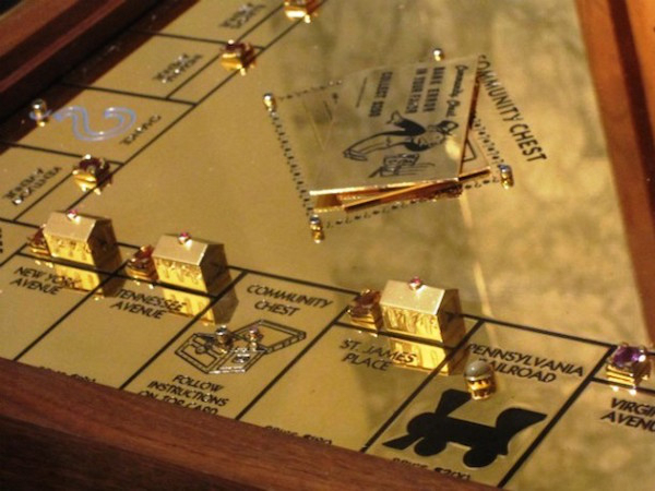 Gold Monopoly Set: The 18-karat gold and jewel-encrusted Monopoly crafted by San Francisco jeweler Sidney Mobell in 1988 was estimated to be worth $2 million.