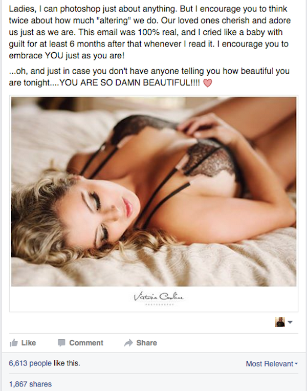 A Husband’s Heartfelt Letter To The Woman Who Photoshopped His Wife
