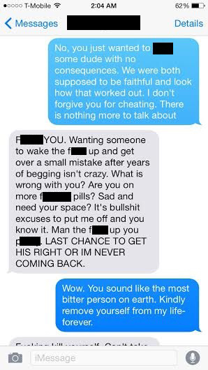 This Dude’s Last Word to His Cheating Ex is Perfect