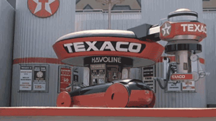 Robotic Gas Pumps. If, based primarily on Back to the Future II, you’ve avoided learning how to use a gas pump so far, you’ll b eagerly awaiting this one!