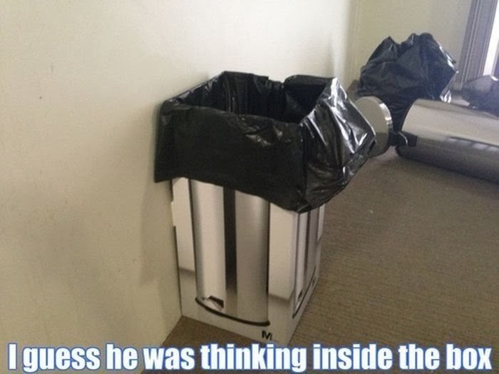 next level laziness meme - I guess he was thinking inside the box