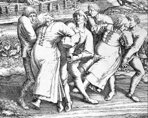 The dancing plague of 1518.In Strasbourg, France a mysterious dancing plague took hold of the town which lasted over a month. During this time, people died due to exhaustion in a dancing frenzy that has never been adequately explained.