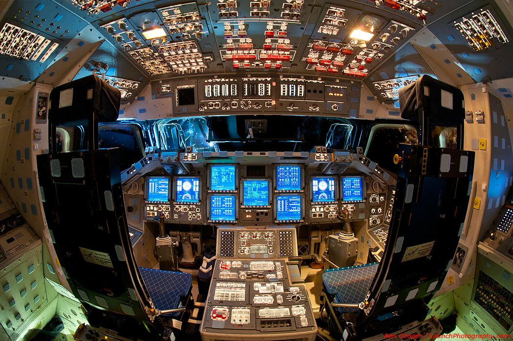 Flight deck of the space shuttle Endeavor