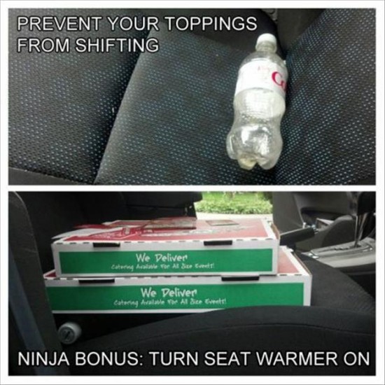 life hacks to make life easier - Prevent Your Toppings From Shifting We Deliver catering Alle For Af De C We Deliver Catering Aralwe Tor All Sice Eve ! Ninja Bonus Turn Seat Warmer On