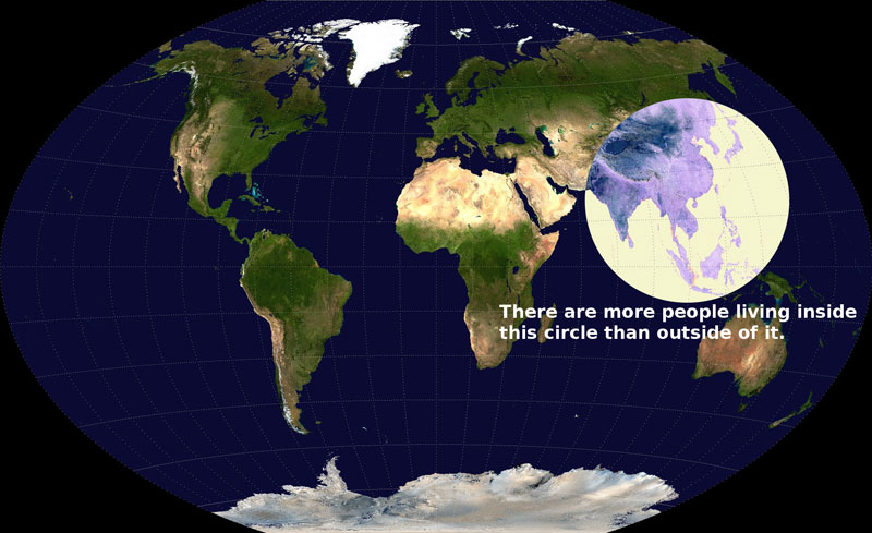 More people live within than outside the circle