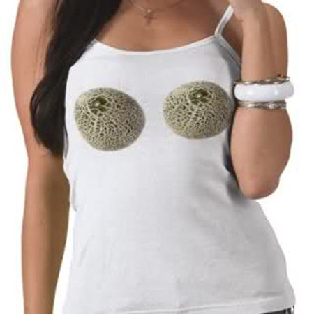 They Look Like Cantaloupes: “Natural breasts are shaped like pears or teardrops, but if hers look more like big, round melons, that’s a telltale sign they’re fake,” says Dr. Rowe. That’s because unlike real breasts, which are naturally fuller on the bottom, implants are evenly distributed with silicon or saline from top to bottom, creating a perfectly round shape.