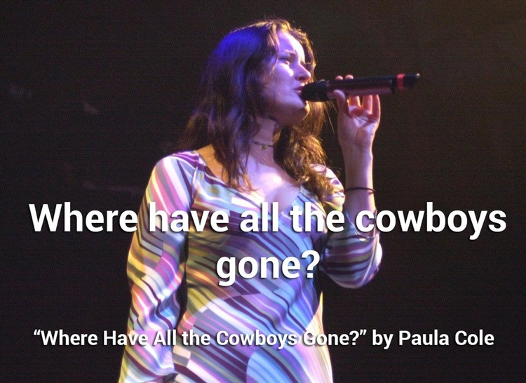 yves saint laurent - Where have all the cowboys gone? Where Have All the Cowboys cone?" by Paula Cole