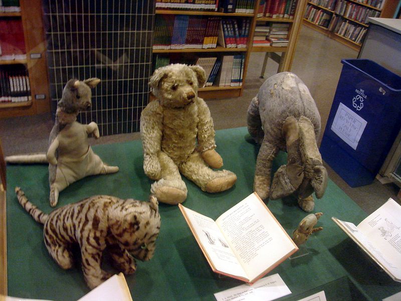 The actual stuffed animals that belonged to the real life Christopher Robin and inspired Winnie the Pooh.
