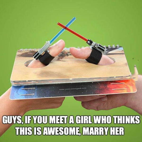 thumb war lightsabers - Guys, If You Meet A Girl Who Thinks This Is Awesome, Marry Her