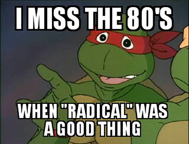 cartoon - I Miss The 80'S When "Radical"Was A Good Thing
