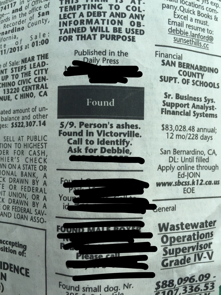 Found in local newspaper.