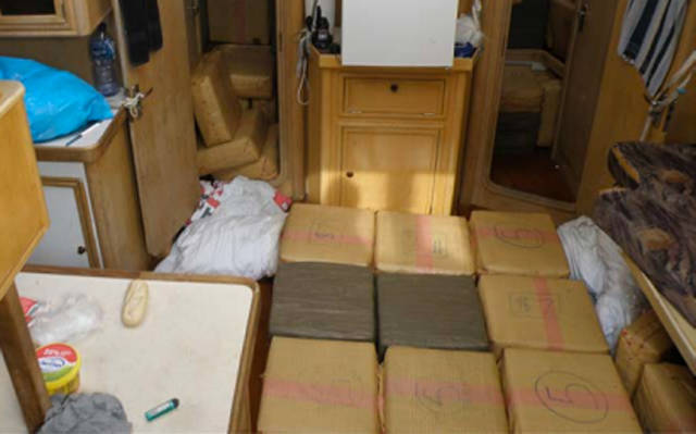 Spanish customs officers have seized some 10 tons of cannabis from a yacht off the country's southern coast and arrested three Dutch suspects on board. The boat, flying under a Dutch flag, was at serious risk of sinking due to the size of its cargo, the Spanish finance ministry said.
