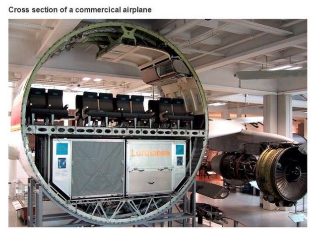 aircraft cross section - Cross section of a commercical airplane Rense