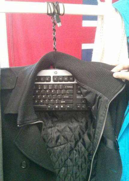 keyboard coat hanger