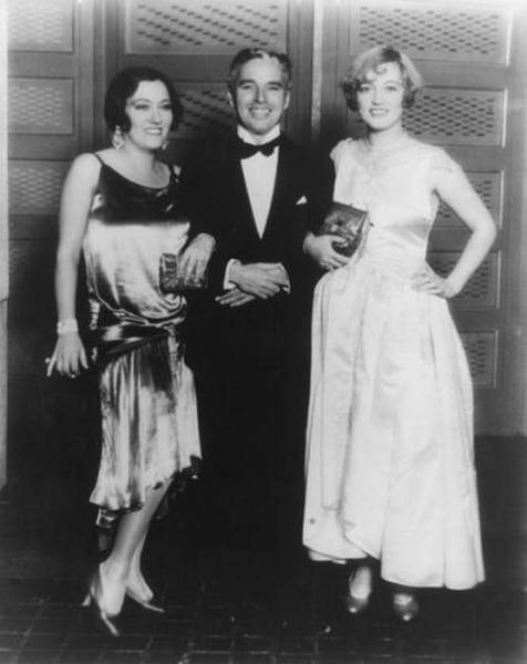 Gloria Swanson, Charlie Chaplin and Marion Davies