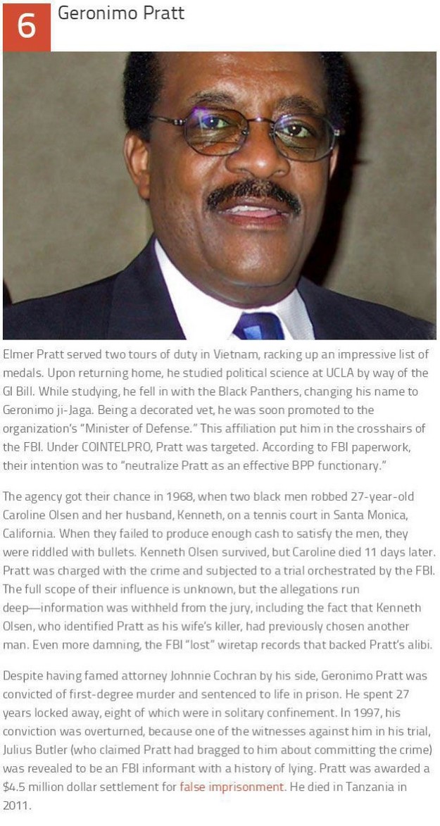 johnnie cochran biography - Geronimo Pratt Elmer Pratt served two tours of duty in Vietnam, racking up an impressive list of medals. Upon returning home, he studied political science at Ucla by way of the Gi Bill. While studying, he fell in with the Black
