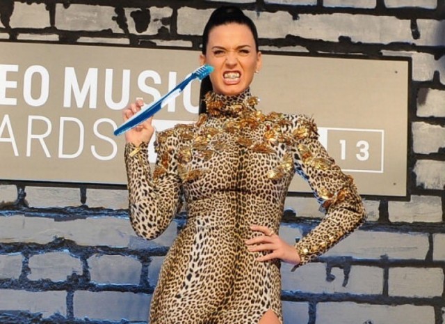 Katy Perry brushes her teeth about six times a day. Good effort.