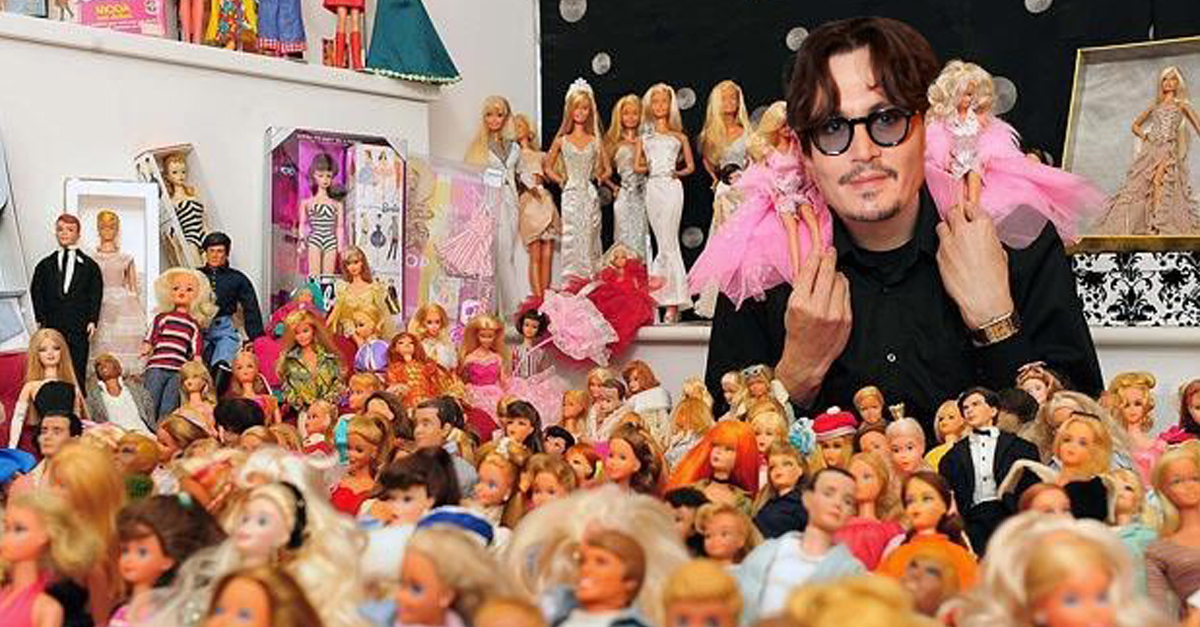 If he gets bored, Johnny Depp likes playing with Barbies.