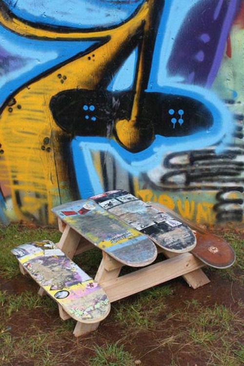 skateboard picnic table
