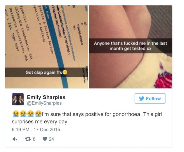 Girl Snapchats Std Results With A Message To Whoever Recently Had Sex 