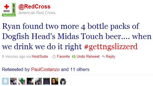 occupy wall street social posts - American Red Cross Ryan found two more 4 bottle packs of Dogfish Head's Midas Touch beer.... when we drink we do it right 8 minutes ago via HootSuite Favorite tz Undo Retweet Retweeted by PaulCostanzo and 11 others