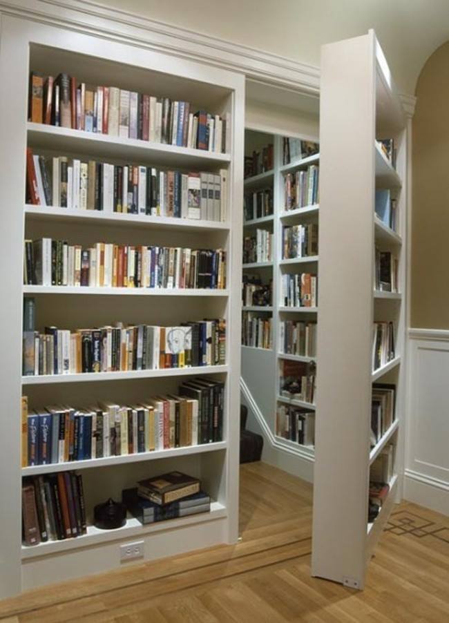This bookshelf, which opens up to reveal a hidden room
