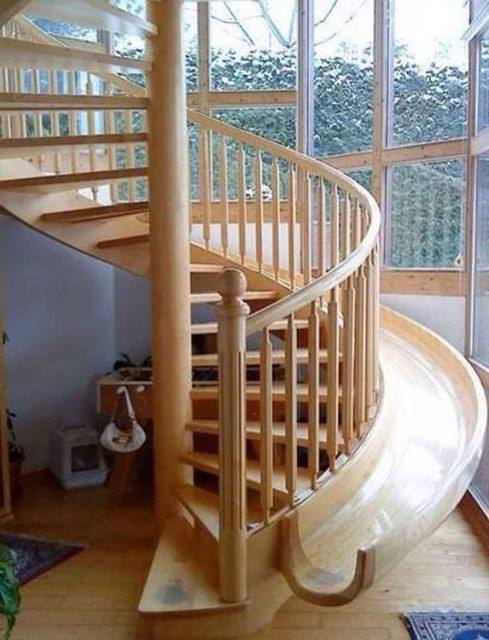 A staircase that doubles as a slide