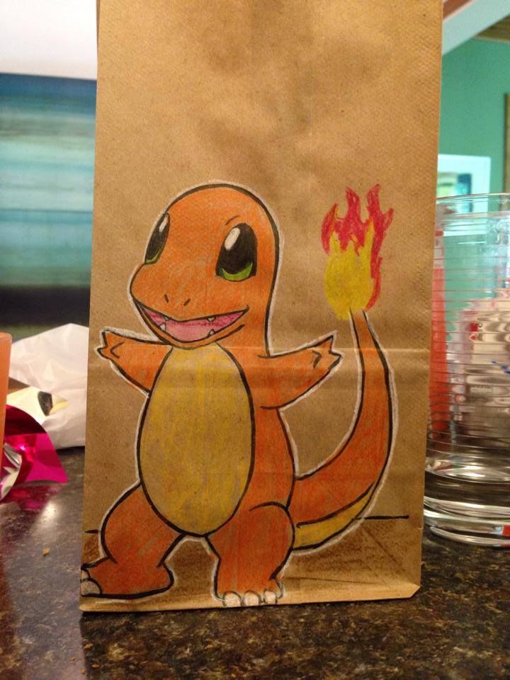 Dad's Awesome Drawings for Son's Lunch bags