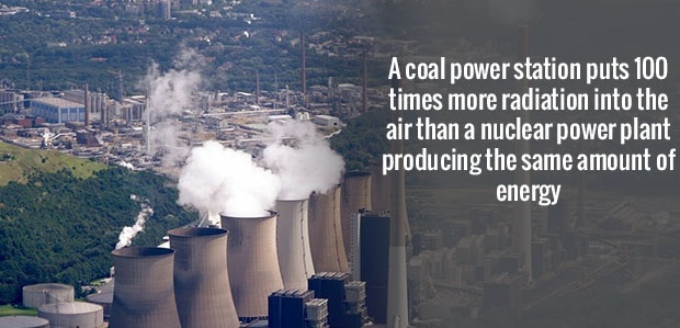 coal electric power plants - A coal power station puts 100 times more radiation into the air than a nuclear power plant producing the same amount of energy