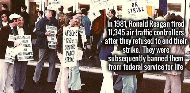 1980s air traffic control usa - Strike On Strike Vanzed Bas Syys Afscme La Trare Doorous Orn Organzed Labor Oorts The Air Traffic Controllers 1650.00 Supports Patco In 1981, Ronald Reagan fired 11,345 air traffic controllers after they refused to end thei