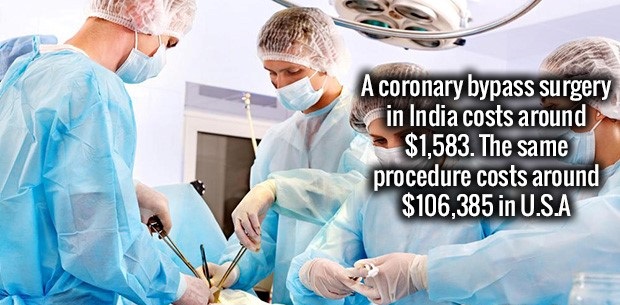 doctor operating room - A coronary bypass surgery in India costs around $1,583. The same procedure costs around $106,385 in U.S.A
