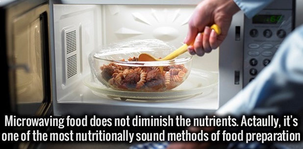 microwave cooking - Microwaving food does not diminish the nutrients. Actaully, it's one of the most nutritionally sound methods of food preparation