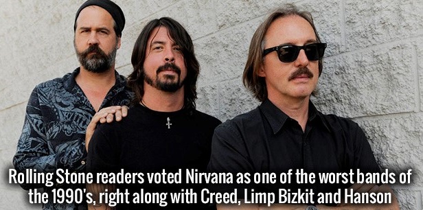 nirvana nevermind 20th anniversary - Rolling Stone readers voted Nirvana as one of the worst bands of the 1990's, right along with Creed, Limp Bizkit and Hanson
