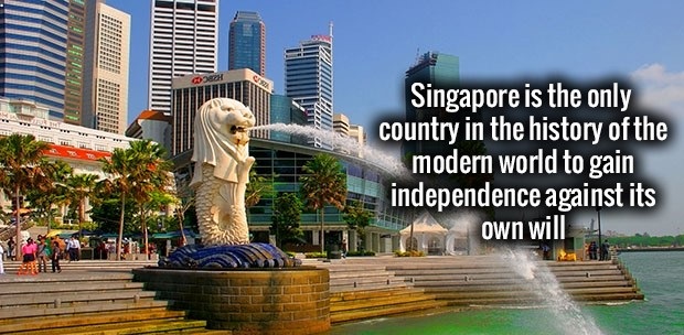 fact Singapore - Singapore is the only country in the history of the modern world to gain independence against its and own will own will
