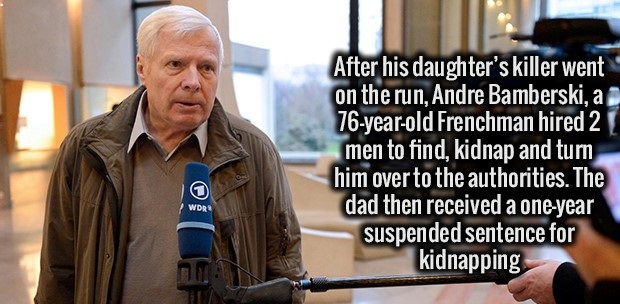 photo caption - After his daughter's killer went on the run, Andre Bamberski, a a 76yearold Frenchman hired 2 men to find, kidnap and turn him over to the authorities. The dad then received a oneyear suspended sentence for kidnapping Wdr
