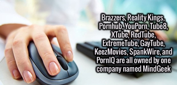 nail - Brazzers, Reality Kings, Pornhub, YouPorn Tube8, XTube, RedTube, ExtremeTube, GayTube, KeezMovies, SpankWire, and PornIQ are all owned by one company named MindGeek