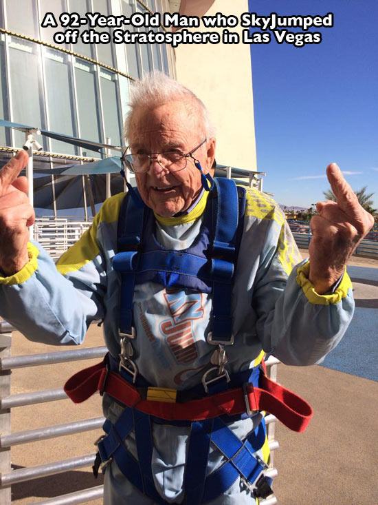 jump off stratosphere las vegas - A 92YearOld Man who SkyJumped off the Stratosphere in Las Vegas