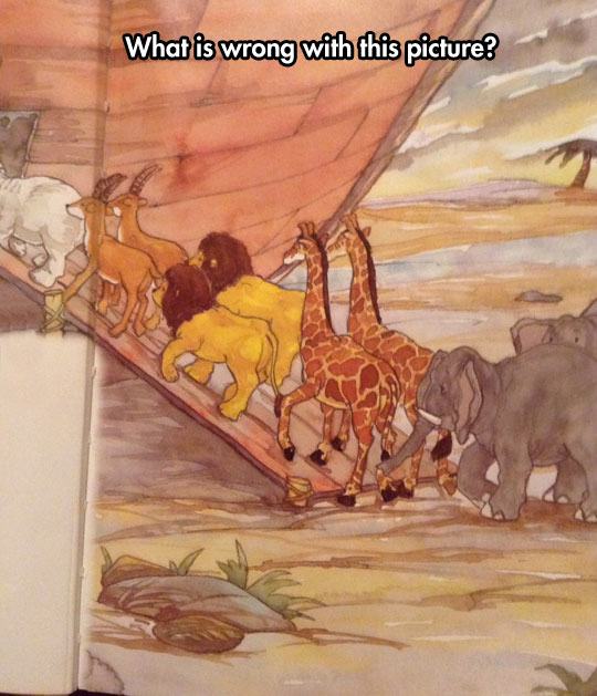 noah's ark lions - What is wrong with this picture?