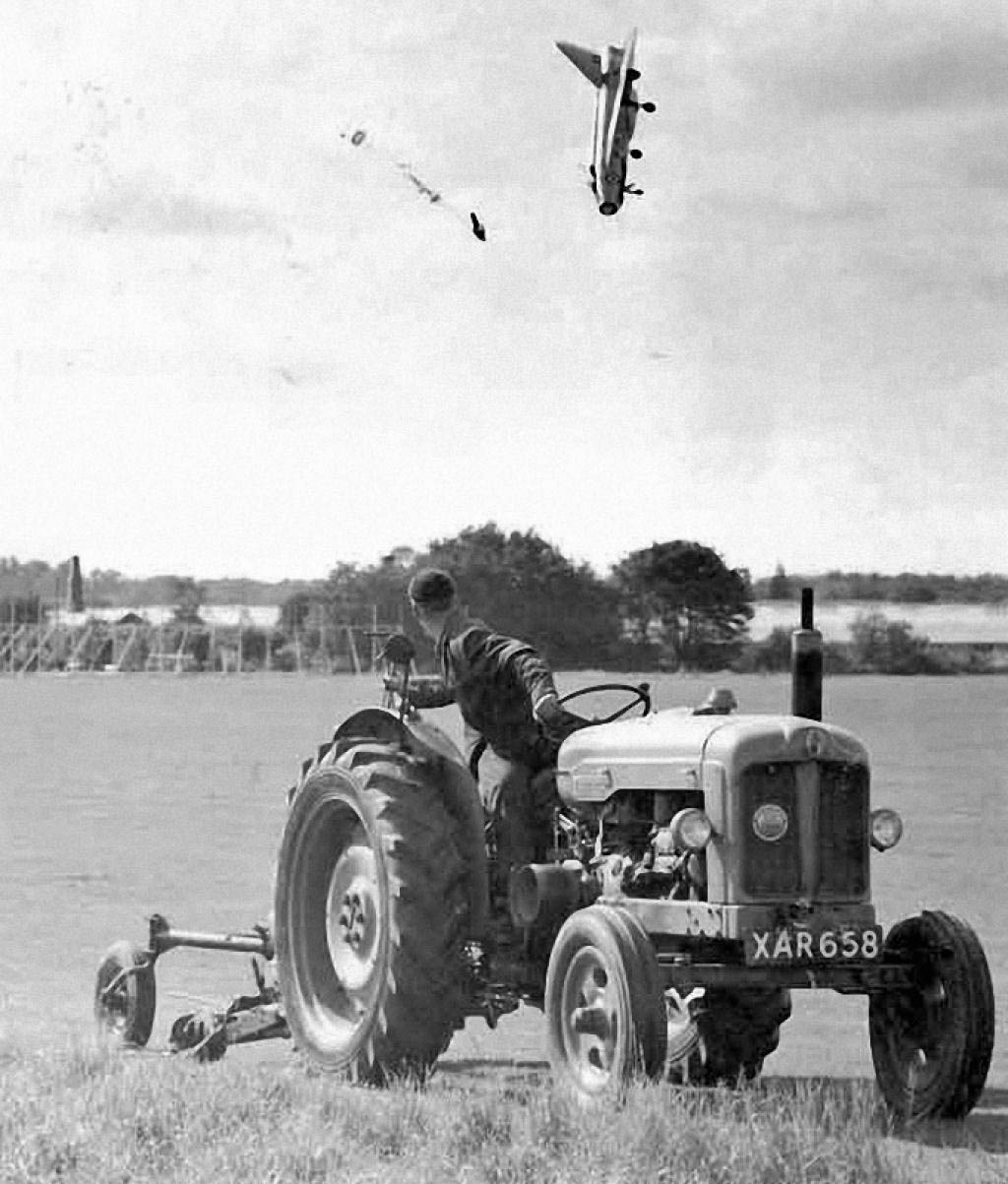 Test pilot George Aird  flying a English Electric Lightning F1