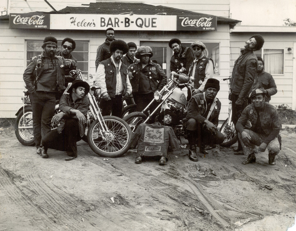 The East Bay Dragons, the first black bikers club, Oakland, California, 1960s