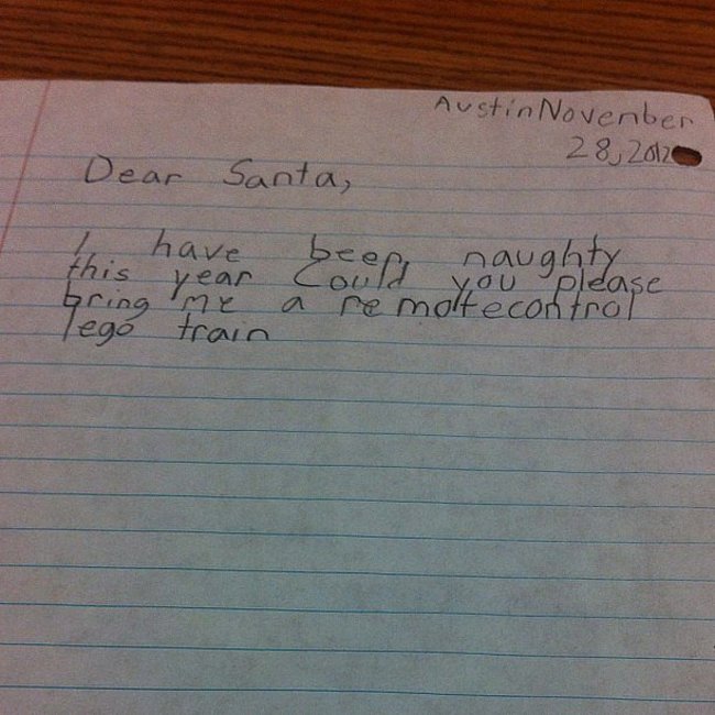handwriting - Austin Novenben 28,20120 Dear Santa, 7. have this year Gring me leg train been naughty Could you please a remote contrope