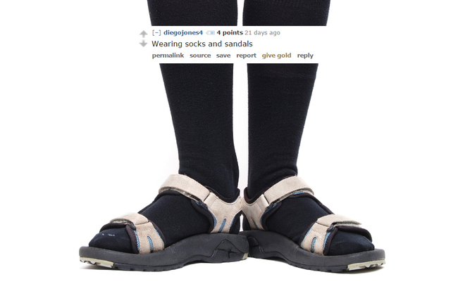 black socks and sandals meme - diegojones 4 points 21 days ago Wearing socks and sandals permalink source save report give gold