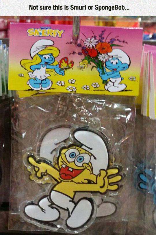 smurf and spongebob - Not sure this is Smurf or SpongeBob... Snery